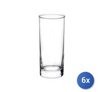 6x Paquetes 3 Vasos De Vidrio Cortina Bebida 27,5(31) Cl Transparente Rocco