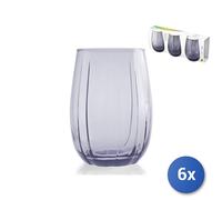 6x Paquetes 3 Vasos De Vidrio Morado Marca Pasabahce Modelo Linka 38 cl