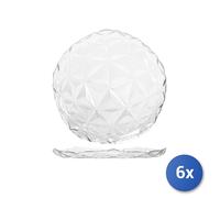 6x Pasabahce Platos Pisos Muñe de Vidrio Transparente CM 28