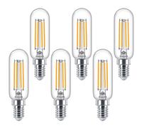 6X Philips LED Filamento T25 Tubo 4,5W = 40W E14 Transparente 470lm Lámpara