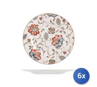 6x Plato De Cerámica Jacobeo Para Mesa Fruta 21,5, Multicolor