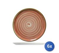 6X Plato De Pizza En Porcelana Circus Rojo, 31Cm