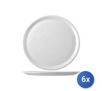 Saturnia 6 Platos de Pizza Napoli de Porcelana Blanco CM 33