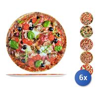 6x Platos De Pizza En Melamina Redondo Cm33, Rombo