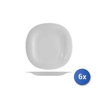 6X Platos De Vidrio Opalino Bonitos Gran Fruta 21Cm, Blanco