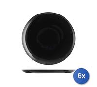 6X Platos De Vidrio Opalino Para Pizza Friends Negro Cm32