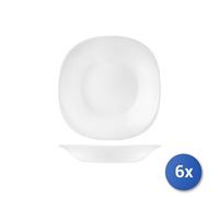 6x Platos De Vidrio Opalino Parma Blanco Mesa Fondos Cm23