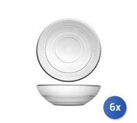 6X Platos De Vidrio Transparente Louison Fondos Cm20