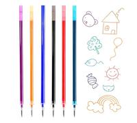 6x Recambios Boligrafos Borrables,Compatibles con Legami, Punta de 0,7mm,Altura 13cm,Bolígrafo roller borrable,Tinta termosensible,Recambio reemplazable (Multicolor)