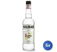 6x Sambuca Molinari Transparente 700 Ml De Vidrio