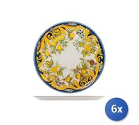 6X Saturnia Plato De Pizza En Porcelana Decorada Toscana CM 31, Multicolor
