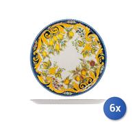 6X Saturnia Plato De Pizza En Porcelana Decorada Toscana CM 33, Multicolor