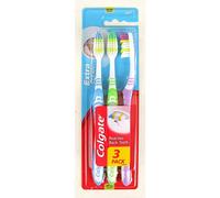 6x Set De 3 Cepillos De Dientes Colgate Extra Clean Medio Manual 18 Piezas