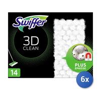 6X Swiffer Paños De Suelo Polvo 14 Piezas 3D Clean Hecho En Italia