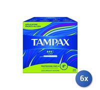 6X Tampax Súper Absorbente Interno 20 Pz