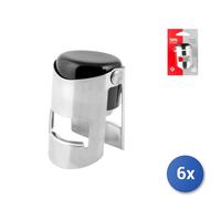 6X Tapón De Champán Inoxidable Soave Negro Para El Hogar