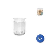 6X Tarro De Vidrio Luminarc Purebox Tapa De Vidrio 0,75 Lt