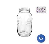6x Tarros 4 Estaciones Bormioli Gr 1500, Vidrio Transparente