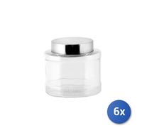 6x Tarros De Vidrio Ovalados Con Tapa De Vidrio Inox Cc980 1080y Home