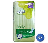 6x Tena Lady Normal, 3 De 9 Gotas, 12 Pz