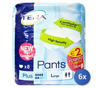 6X Tena Pants Plus Ropa Interior Para La Incontinencia Unisex 8 Pz
