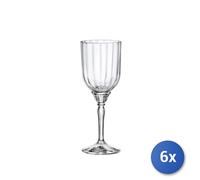 6X Vaso Florian De Vidrio Transparente Con Pie Transparente Para Cócteles 24,5Cl