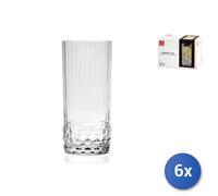 6X Vasos America '20 Cooler De Vidrio Transparente Cl48