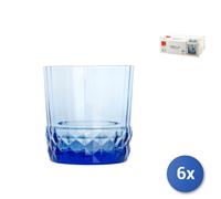 6X Vasos America '20 Para Rocks En Vidrio Color Azul Cl30