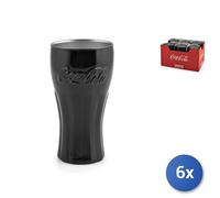 6X Vasos COCA-COLA De Vidrio Negro Cl 37.