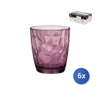 6X Vasos De Vidrio Diamond Para Agua Púrpura, 30,5Cl