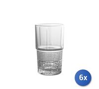 6X Vasos De Vidrio Transparente Novecento Para Bebida Cl40,5