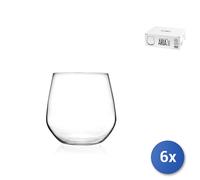 6X Vasos Dof De Vidrio Transparente Aria Cl38