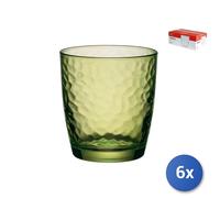 6x Vasos Palatina De Vidrio Pintado Verde 32 Cl
