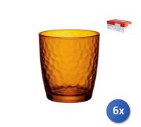 6X Vasos Palatina De Vidrio Rociado Naranja 32Cl