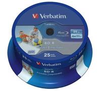 6x Velocidad Bd-R Sl Ancho Imprimible Blanco Blu-Ray Discos 25 Paquete VERBATIM