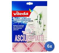 6X Vileda Paño De Microfibra Para Secado De Platos (PAÑO AZUL O ROSA)