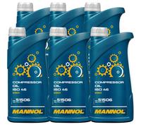6x1 Litro Aceite Original MANNOL Para Compresor ISO 46