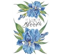6x9 Inch Graph Paper Notebook: Watercolor Deep Blue Iris Cover | The Bloom Collection by Koriell: Precise Grid Journal for Design & Calm Planning
