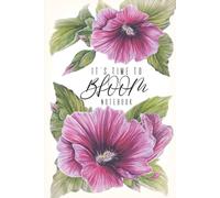 6x9 Inch Lined Notebook for Women: Watercolor Fuchsia Mallow Cover | The Bloom Collection by Koriell: Romantic Garden Flower Journal