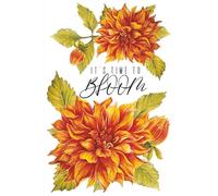 6x9 Inch Lined Notebook for Women: Watercolor Sunset Dahlia Cover | The Bloom Collection by Koriell: Vibrant Red Orange Flower Journal