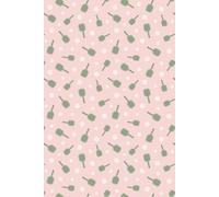 6x9" Lined Journal with Cute Pickleball Pattern: Floating Pickleball Paddles and Balls on the Cover of a Lined Notebook in Pink, White, and Green