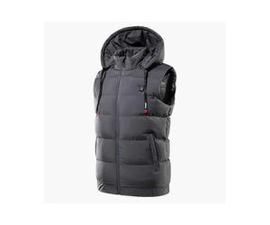 (6XL, Gray) Unisex Adjustable Usb Charging Heated Vest Winter Fashion Casual Warm Vest Hooded Coat (not Included Battery)