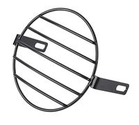 7.09 Inch Motorcycle Headlight Grill Cover | Black Retro Metal Mask for 180mm Headlights | Universal Fit Cruiser / Chopper / Bobber Style | Easy Installation, No Tools Required