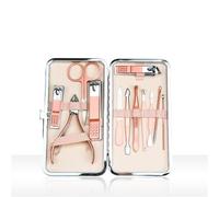 7/10/12/16/18 piezas Juegos de manicura portátiles Kits de pedicura Cortaúñas Herramientas de cuidado personal de acero inoxidable Novio limpio muerto, 12 piezas