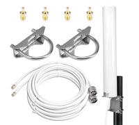 7-12dBi 698-3800MHz Antena Exterior 4G LTE 5G MimoOmnidireccional Amplificación de Señal Externa Compatible con Router Módem 4G LTE 5G,Adaptador TS9 SMA CRC9,Recepción de Señal de Largo Alcance