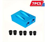 7/14 piezas Localizador de Agujeros Oblicuos Broca Kit de Plantilla de Agujeros de Bolsillo para Carpintería Juego de Guía de Broca Agujeros Punzón