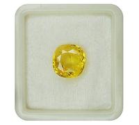 7.25 Ratti Zafiro amarillo sin calentar sin tratar, piedra preciosa certificada por astrólogos, calidad de Ceilán, Pukhraj, AMZ15802, pequeña, piedra preciosa