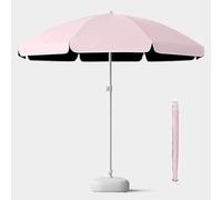 7.2ft 8 Ribs Outdoor Patio Umbrella - Large 6ft-8.5ft Market Shade Round Garden Beach Umbrella with Ruffled Edges for UV Protection Stylish Green Canopy