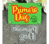 7,3 x 5,2 cm con palabras en español, para álbumes de recortes, papel, manualidades, troqueles de metal para hacer tarjetas, plantillas de corte para álbumes de recortes, álbumes de fotos, plantilla