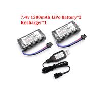 (7.4V USB-1300mAh-2)MN82 Batería original para coche de control remoto MN128 MN78 MN99S MN168 Cargador